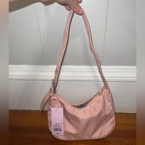 NWT Wild Fable light pink nylon shoulder bag w gold hardware